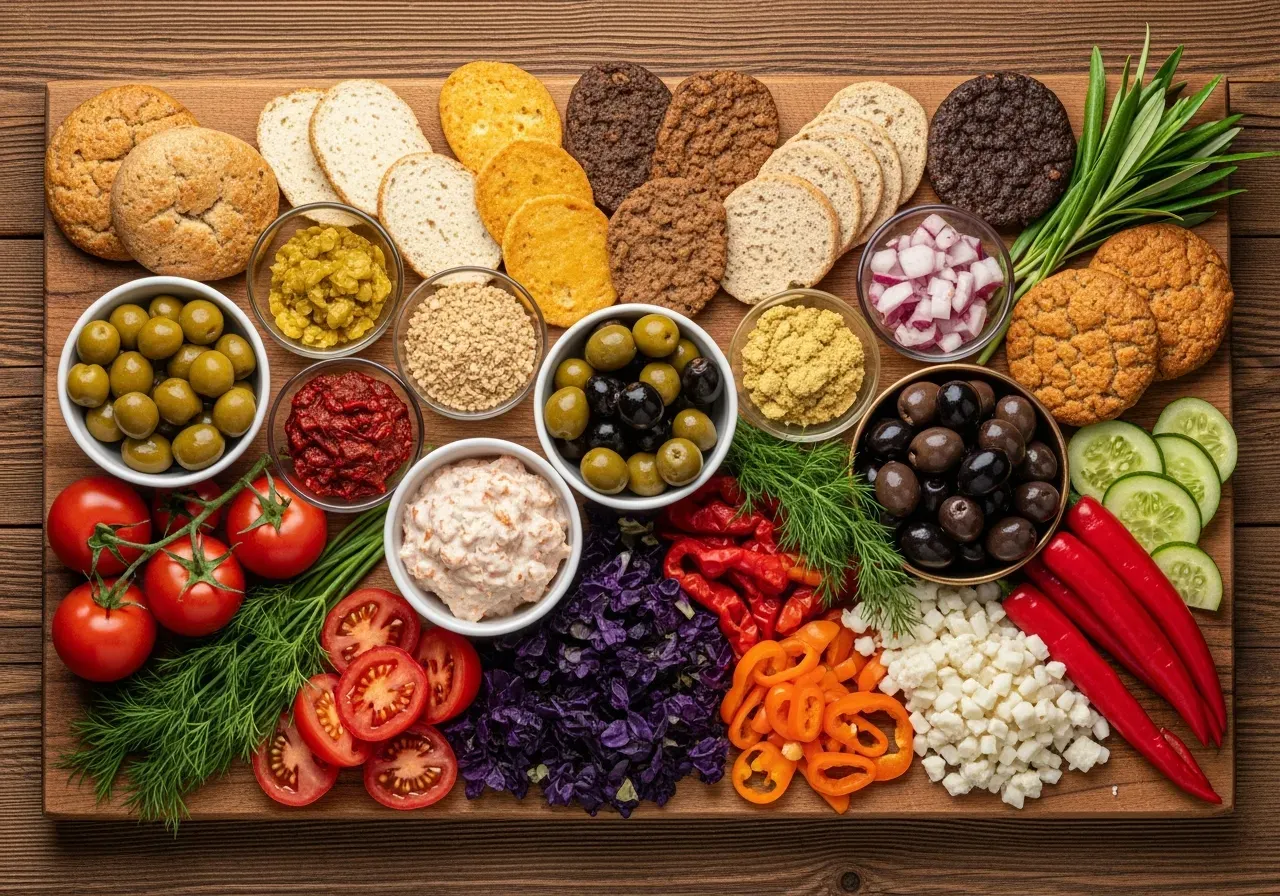 Olika råvaror på ett bord