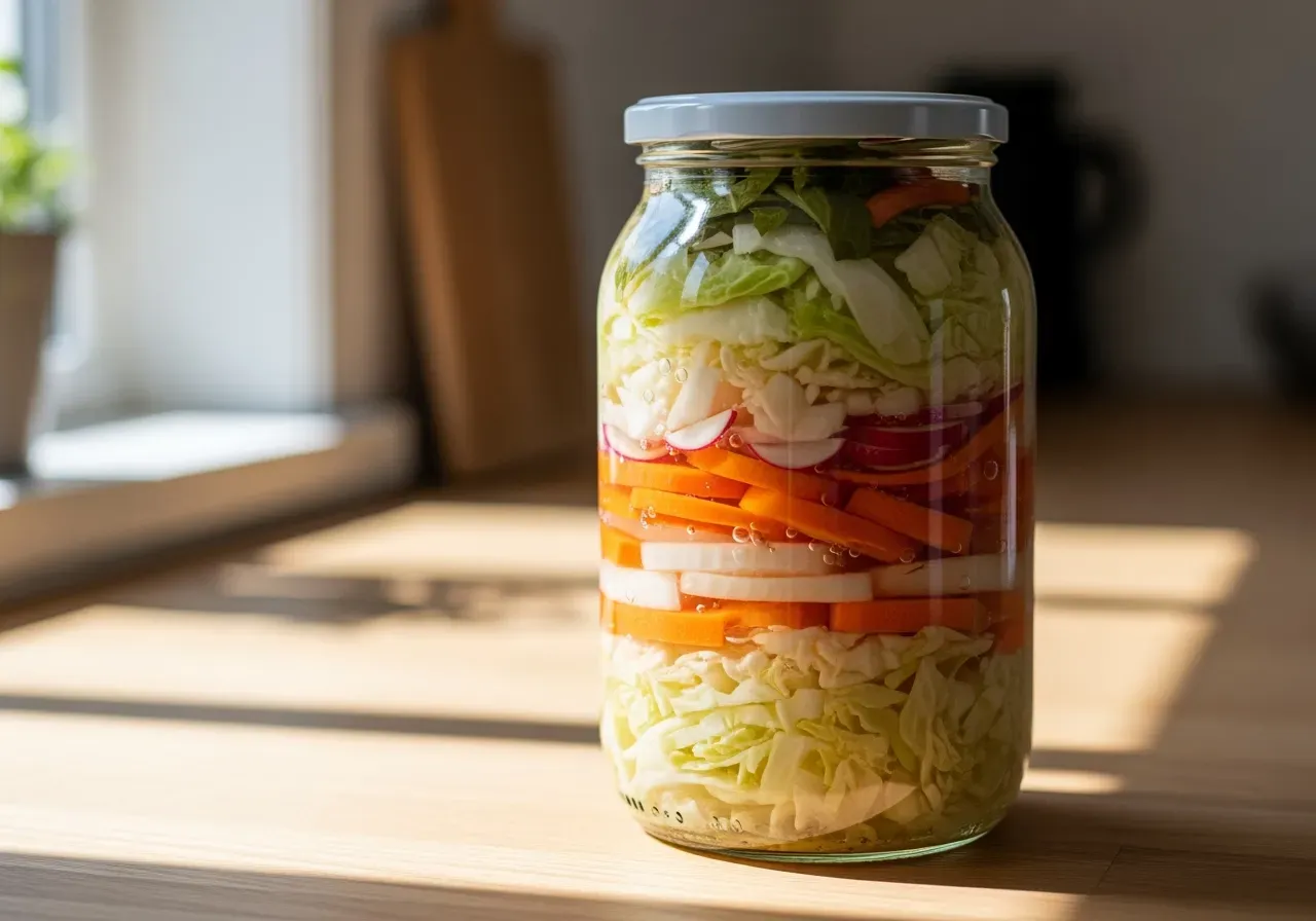 Burk med fermenterad mat