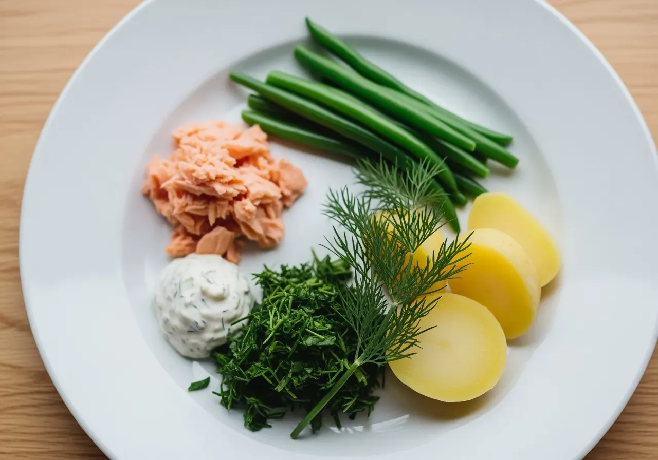 Olika sorters mat på en tallrik